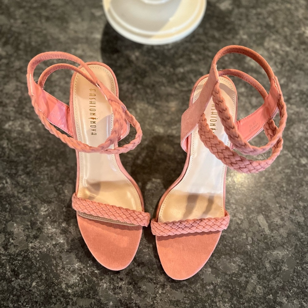 Fashion Nova Set Fire Heeled Sandal - Blush (NWOB) - Picture 9 of 15